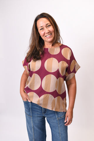 All About Those Dots Blouse in Burgundy