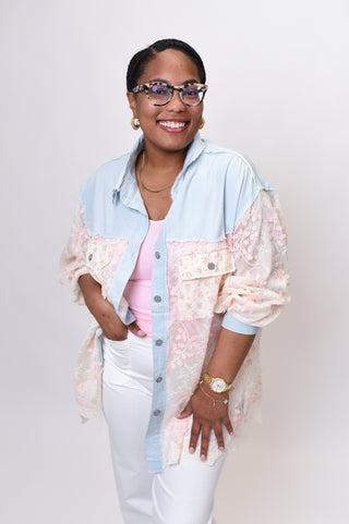 Romantic Vines Button Up Top