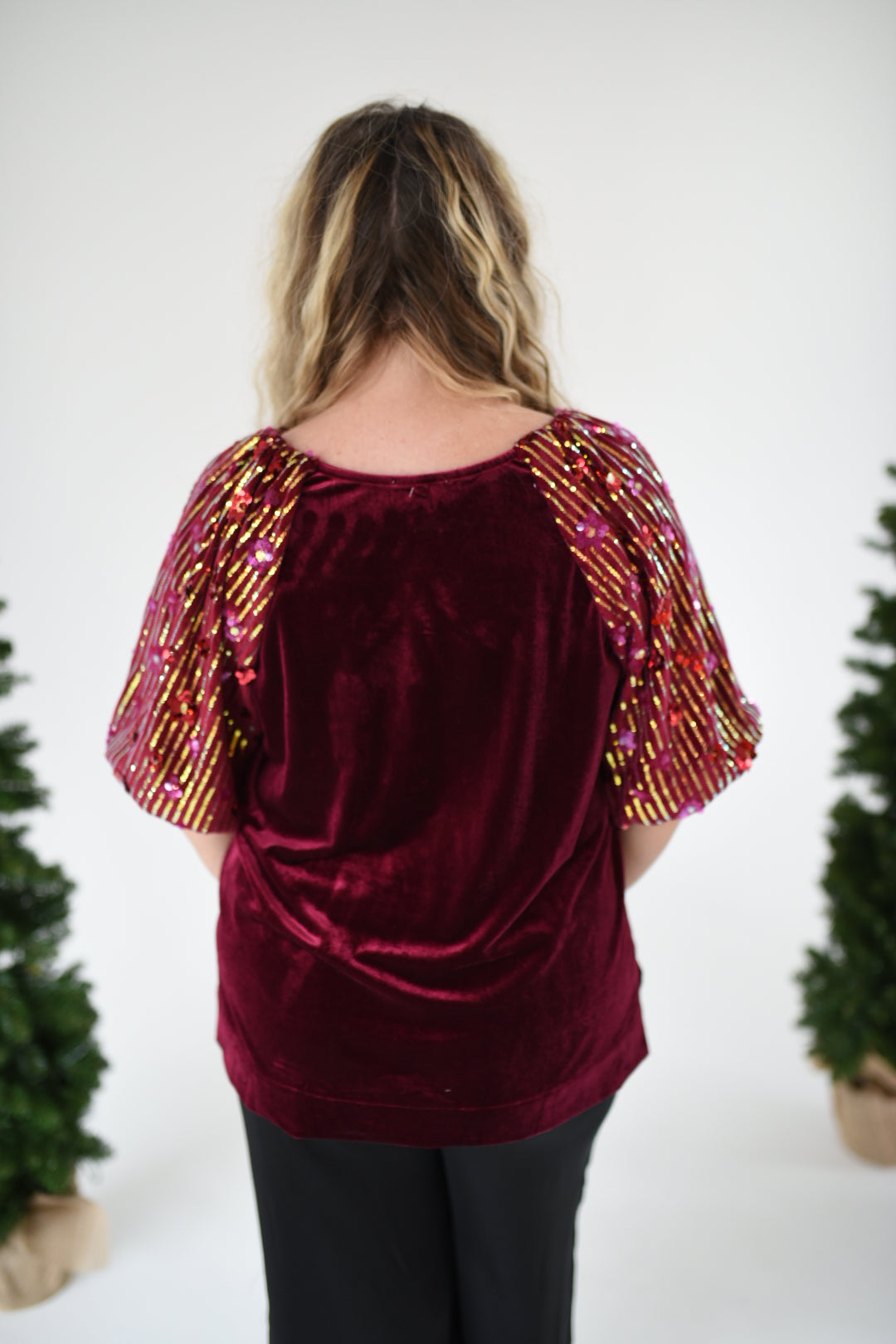 Sparkle Party Velvet Sequin Top