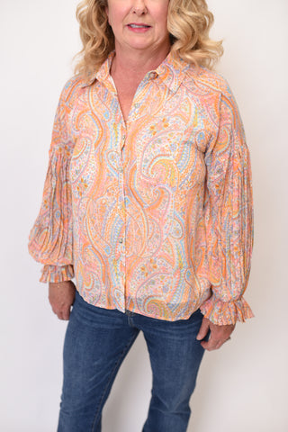 Paisley Sunset Long Sleeve Blouse