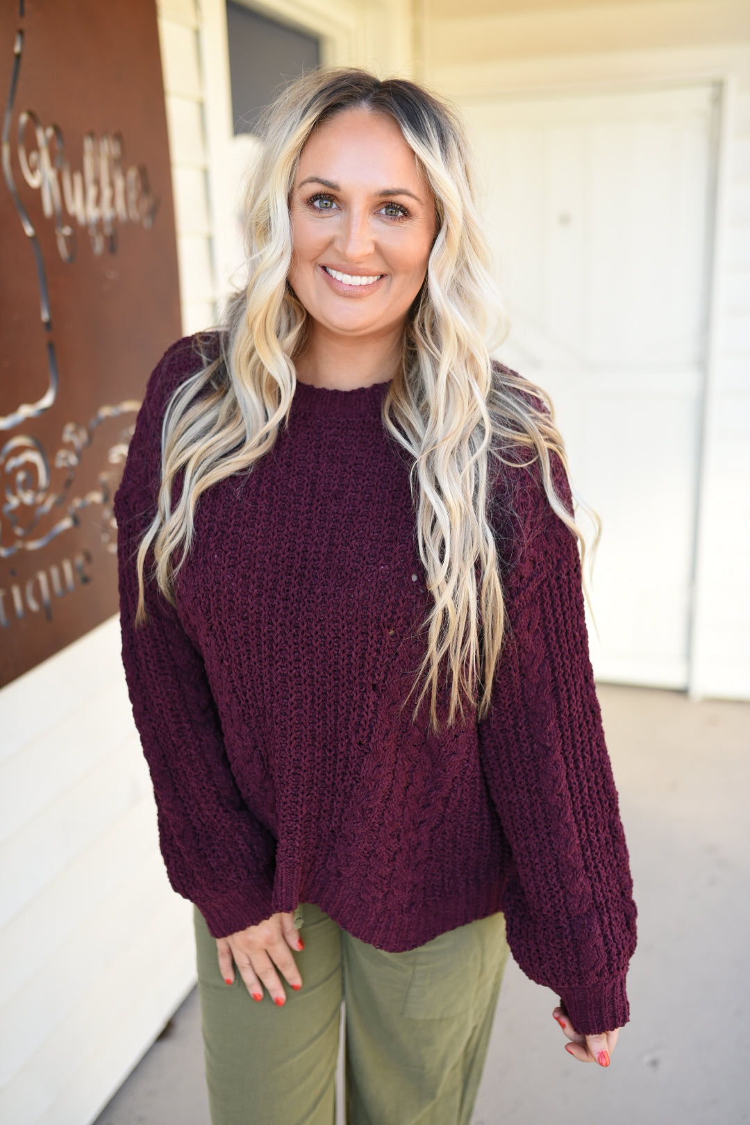 Everything Nice Chenille Cable Knit Sweater