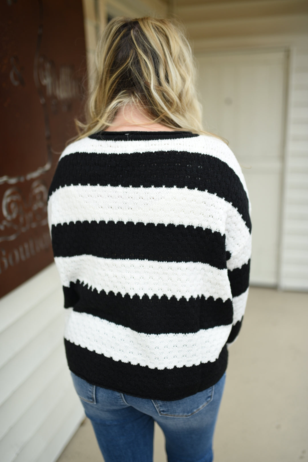 All Aboard Textured Sweater Black