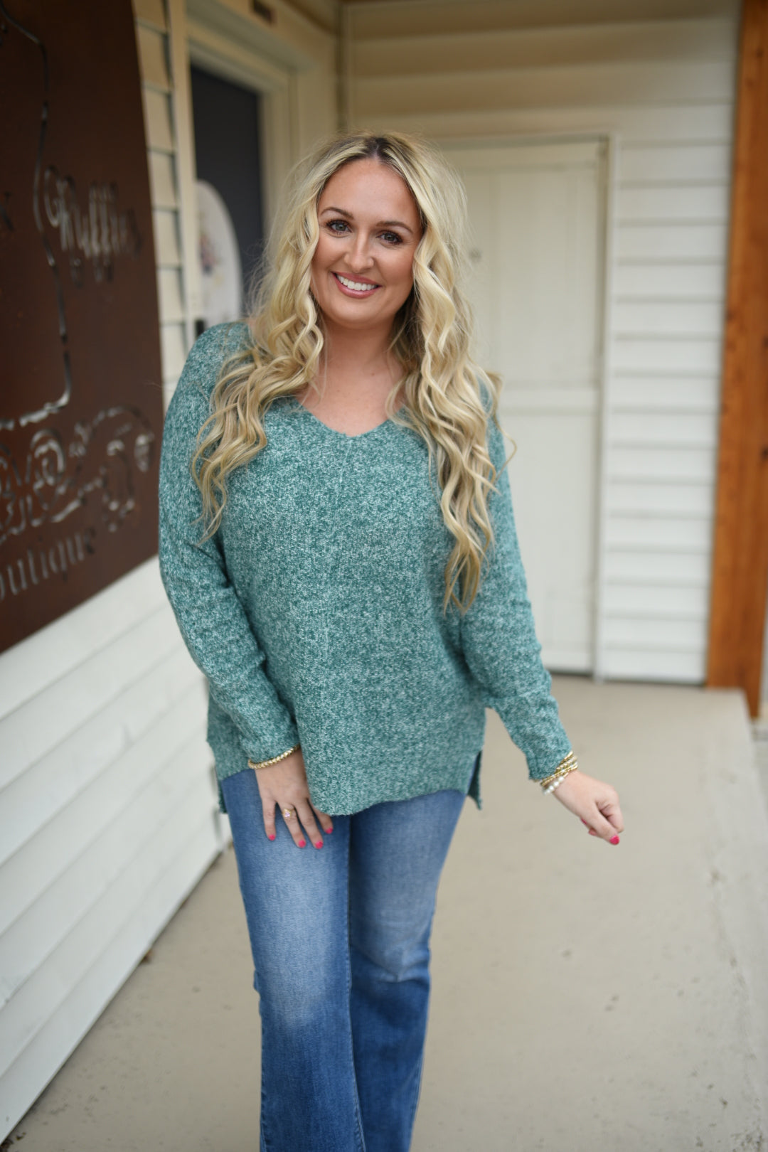 Marble Delight Sweater in Moss