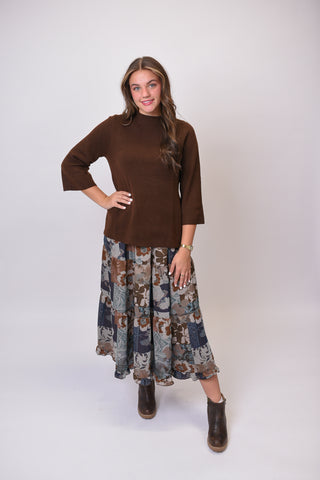 Winding Roads Midi Skirt