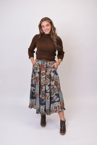 Winding Roads Midi Skirt