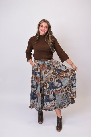 Winding Roads Midi Skirt