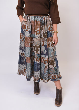 Winding Roads Midi Skirt