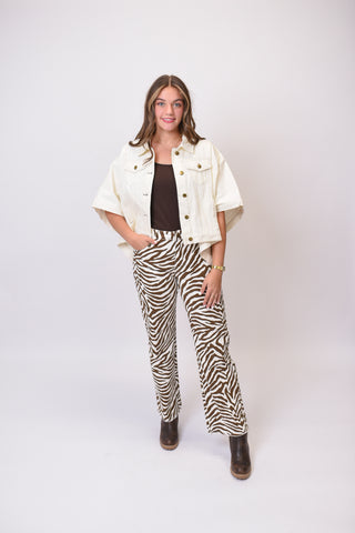 Zippy Zebra Pants in Brown