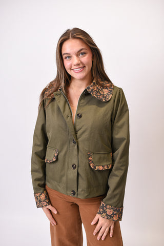 Chic Escape Floral Trim Jacket