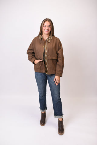 Cottage Lane Jacket In Brown