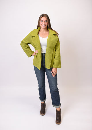 Charlie Boucle Jacket in Lime