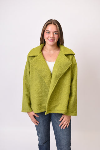 Charlie Boucle Jacket in Lime