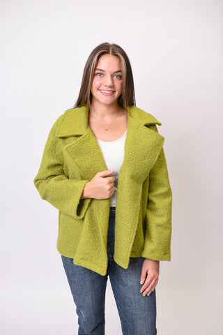 Charlie Boucle Jacket in Lime