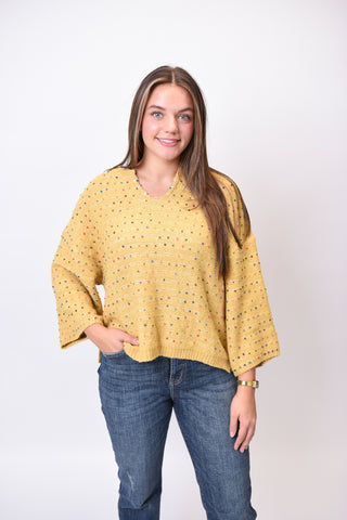 Honey Glow Sparkle Sweater in Mustard