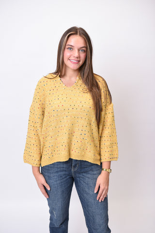 Honey Glow Sparkle Sweater in Mustard