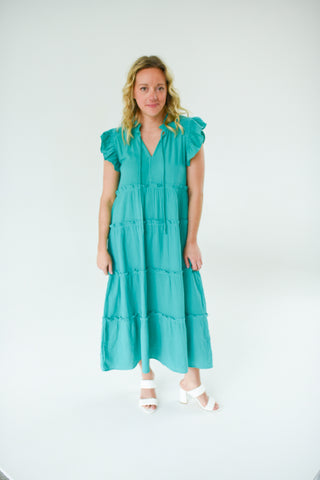 Enchanted Emerald Midi Dress