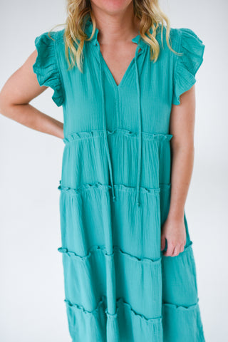 Enchanted Emerald Midi Dress