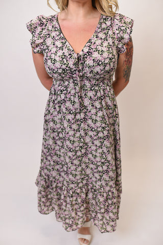 Floral Frenzy Midi Dress