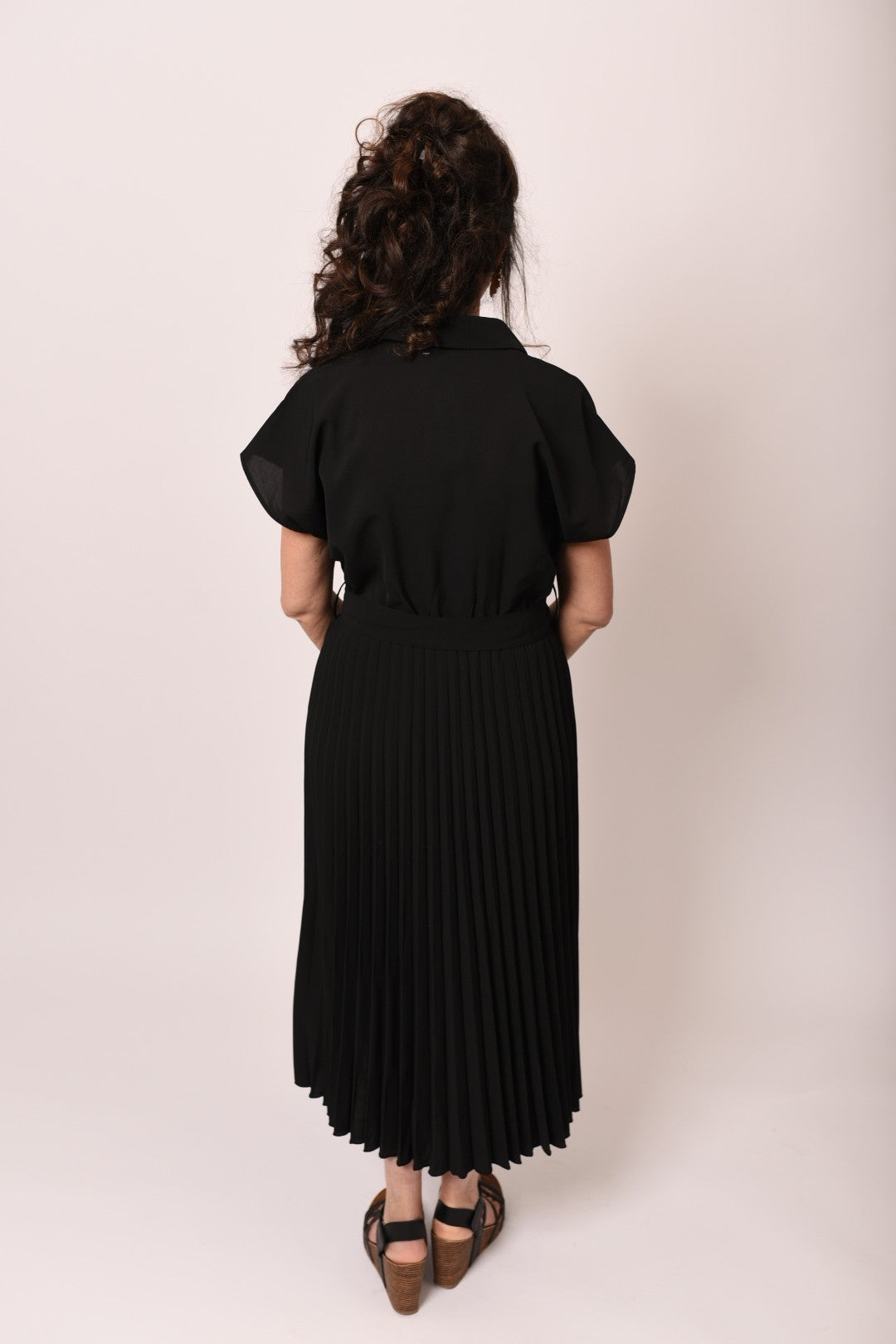 Midnight Gala Pleated Midi Dress