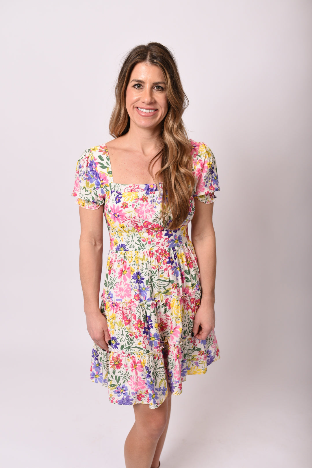 Just A Flirt Floral Print Midi Dress