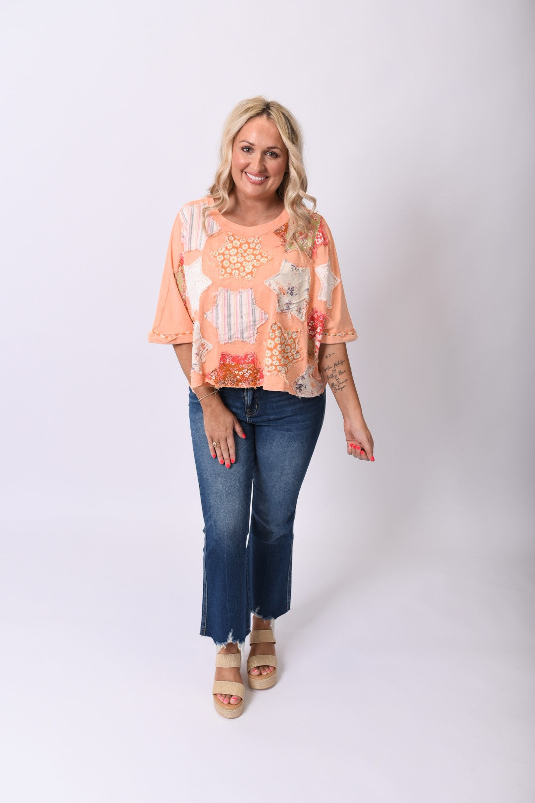 Sunny Day Stars Patchwork Top