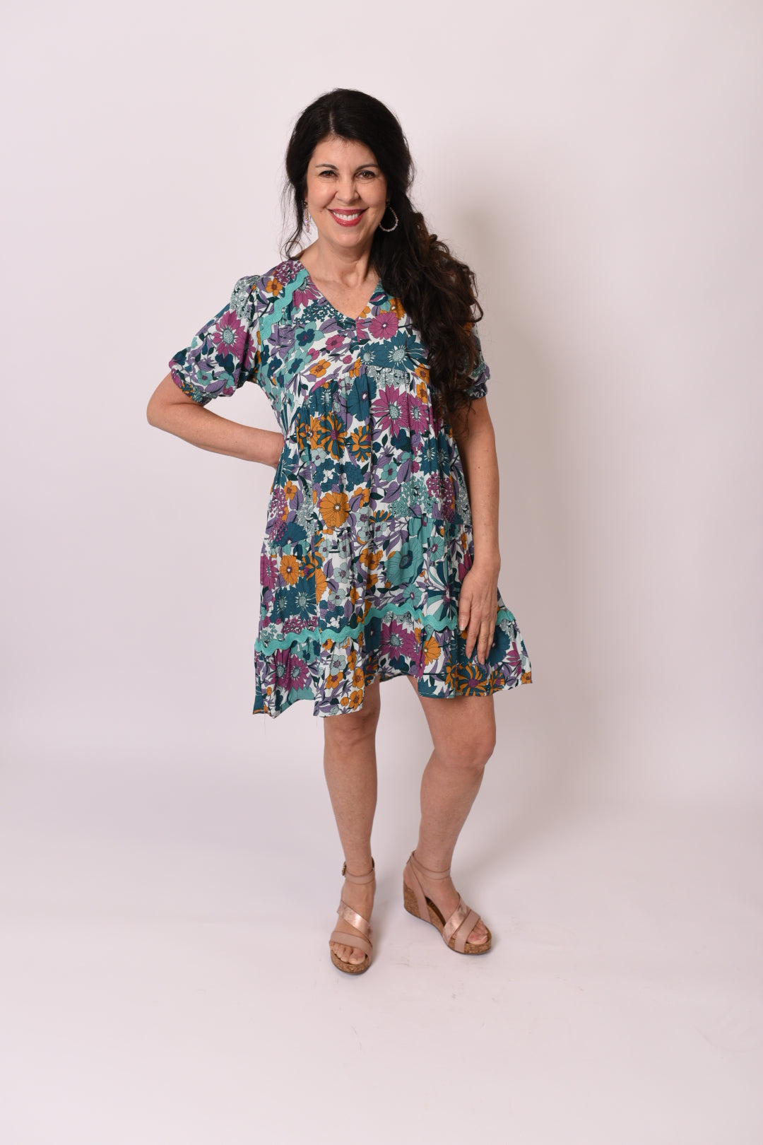 Retro Beauty Floral Print Dress