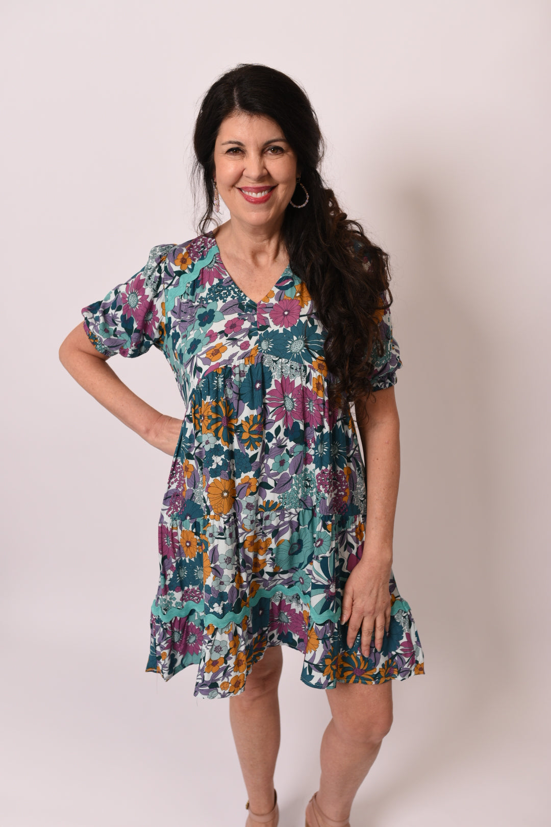 Retro Beauty Floral Print Dress