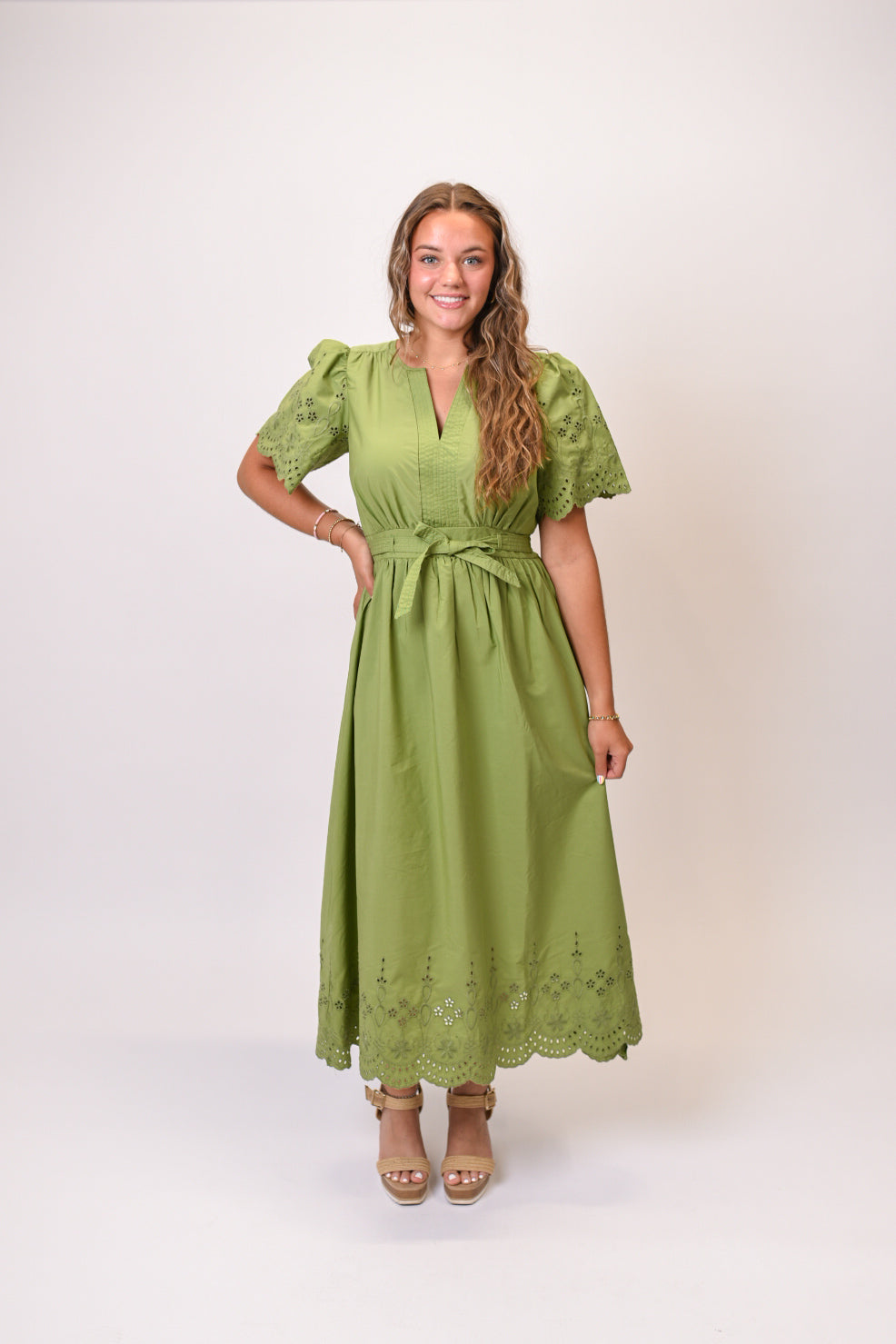 Garden Soiree Belted Midi Dress