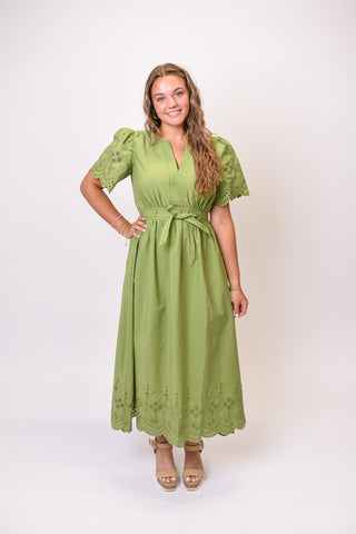Garden Soiree Belted Midi Dress