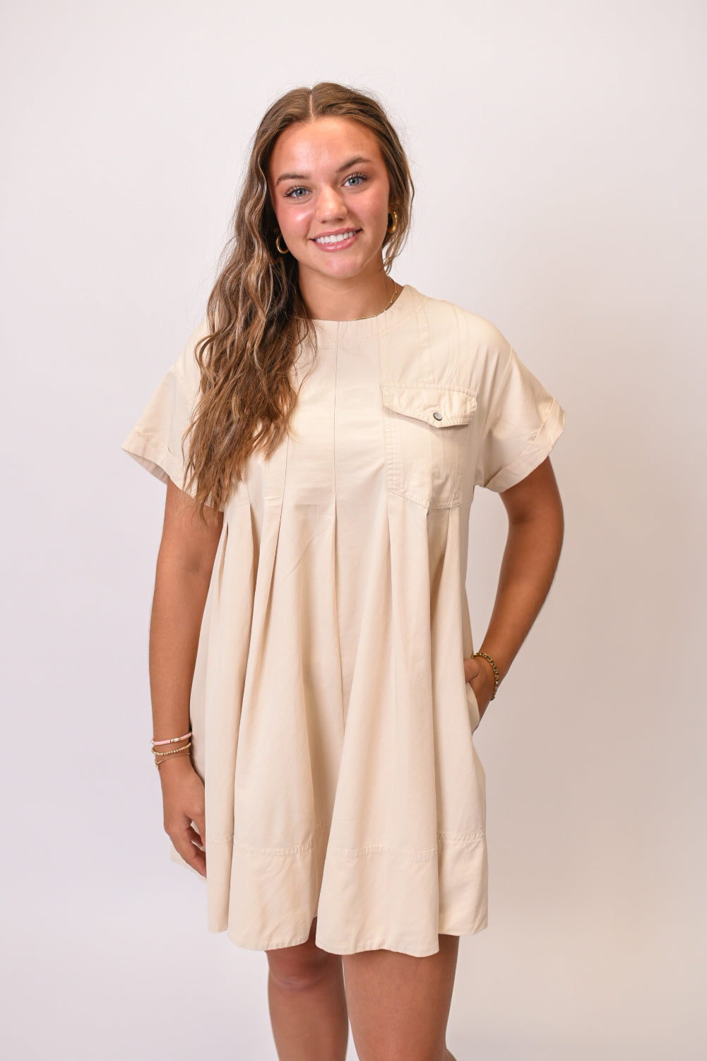 Pumpkin Patch Date Mini Dress in Bone