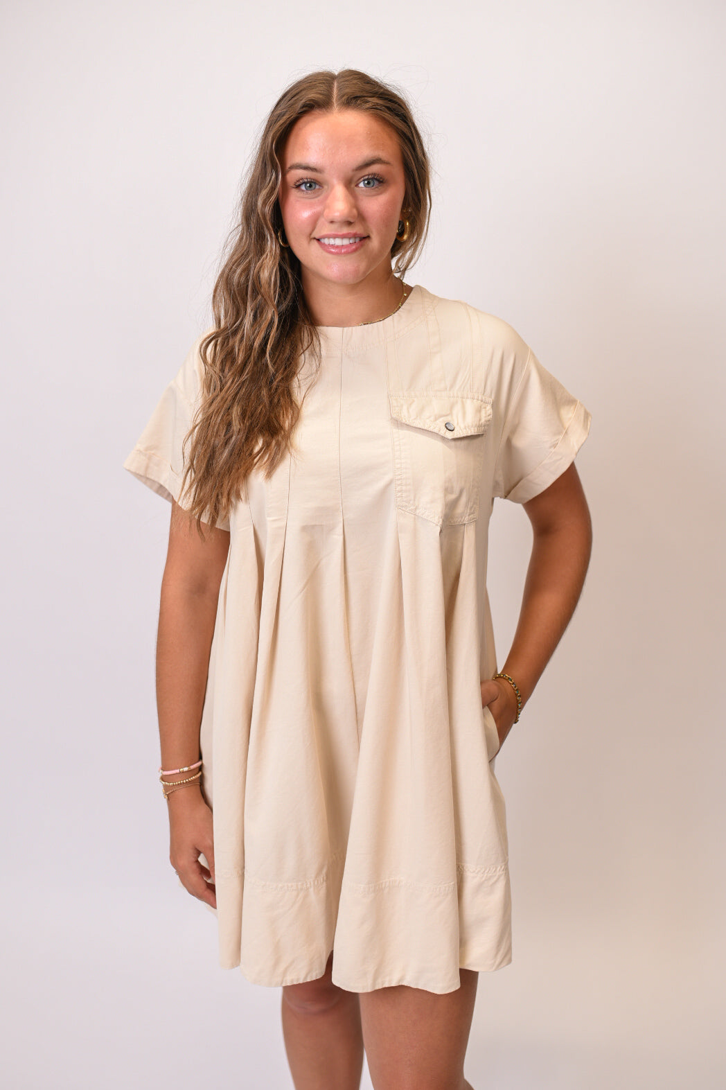 Pumpkin Patch Date Mini Dress in Bone