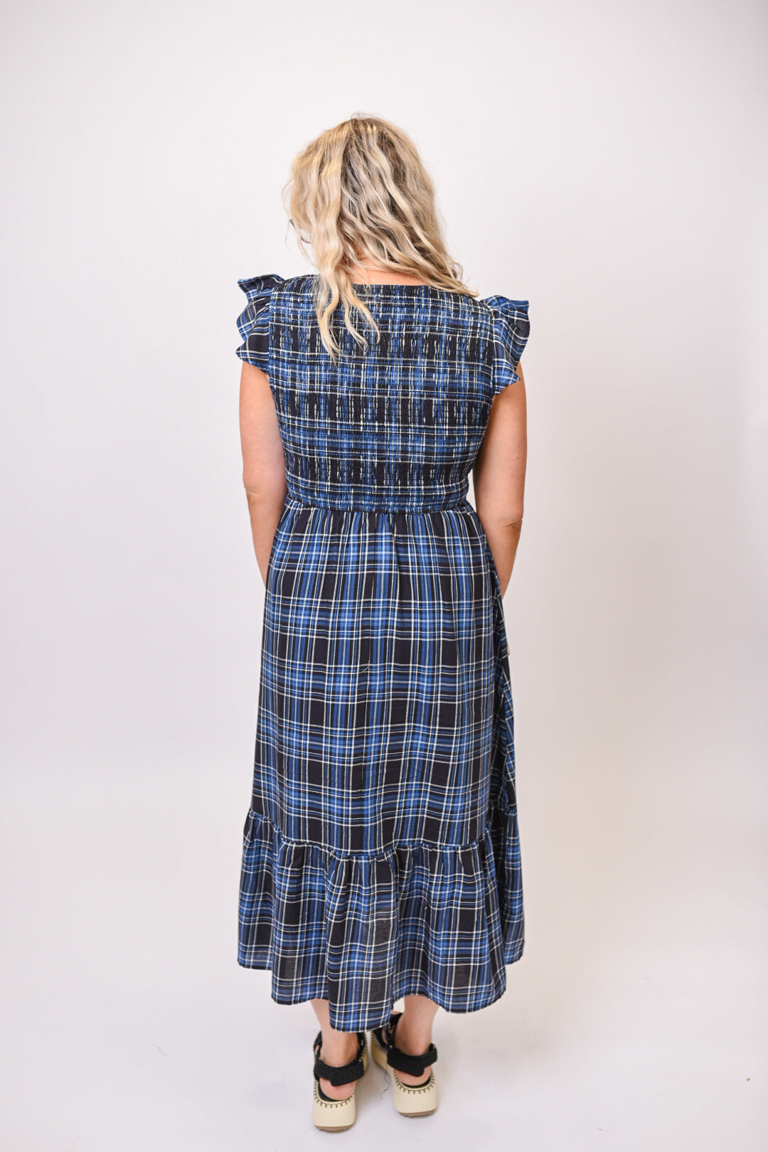 Front Porch Blues Midi Dress