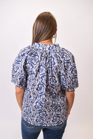 Starry Night Blooms Blouse in Midnight