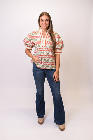 Petal Poetry Blouse in Ecru