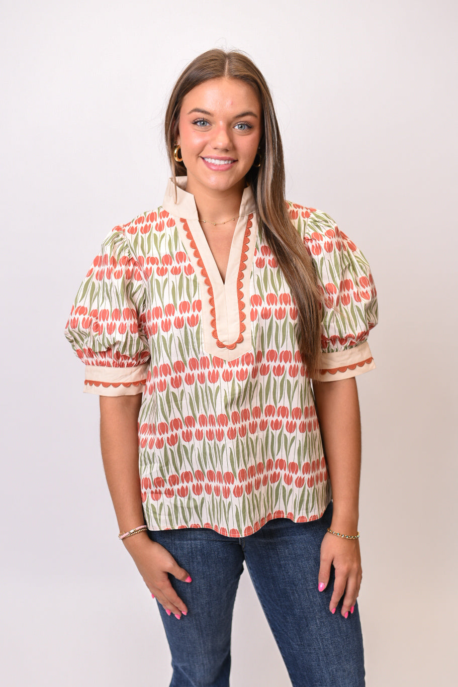 Petal Poetry Blouse in Ecru