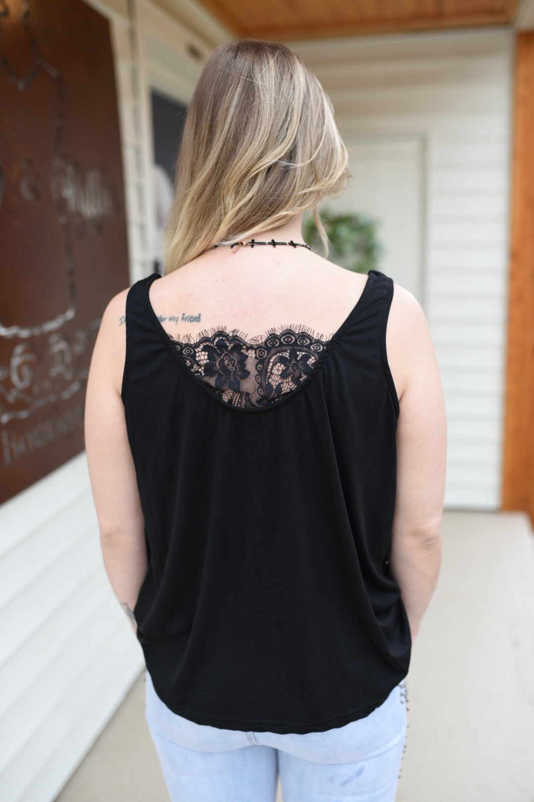 How Twisted Lace Tank Top