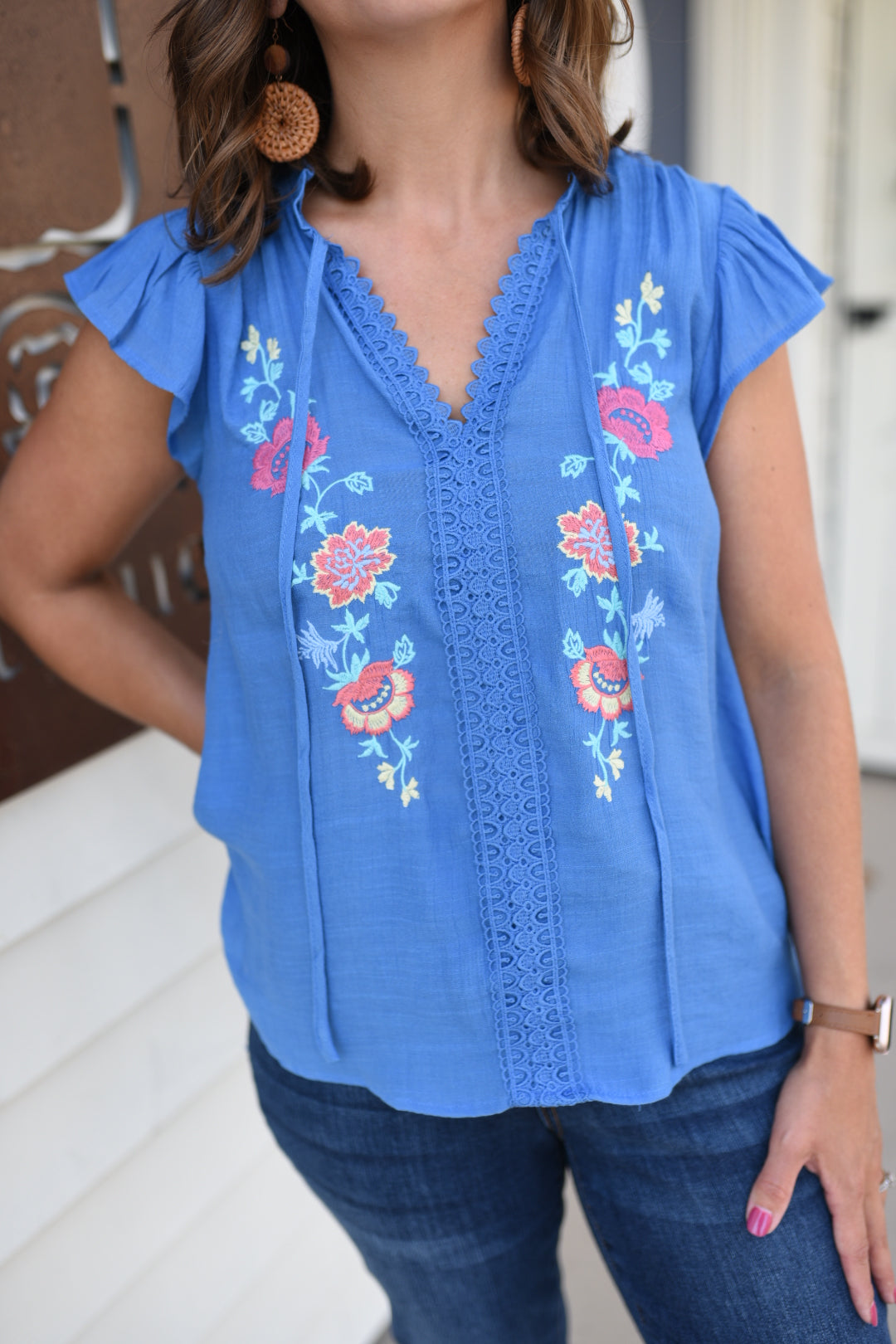 Fluttering Beauty Embroidered Top