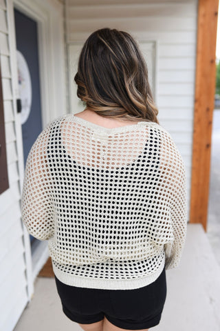 Golden Child Open Weave Pullover Top