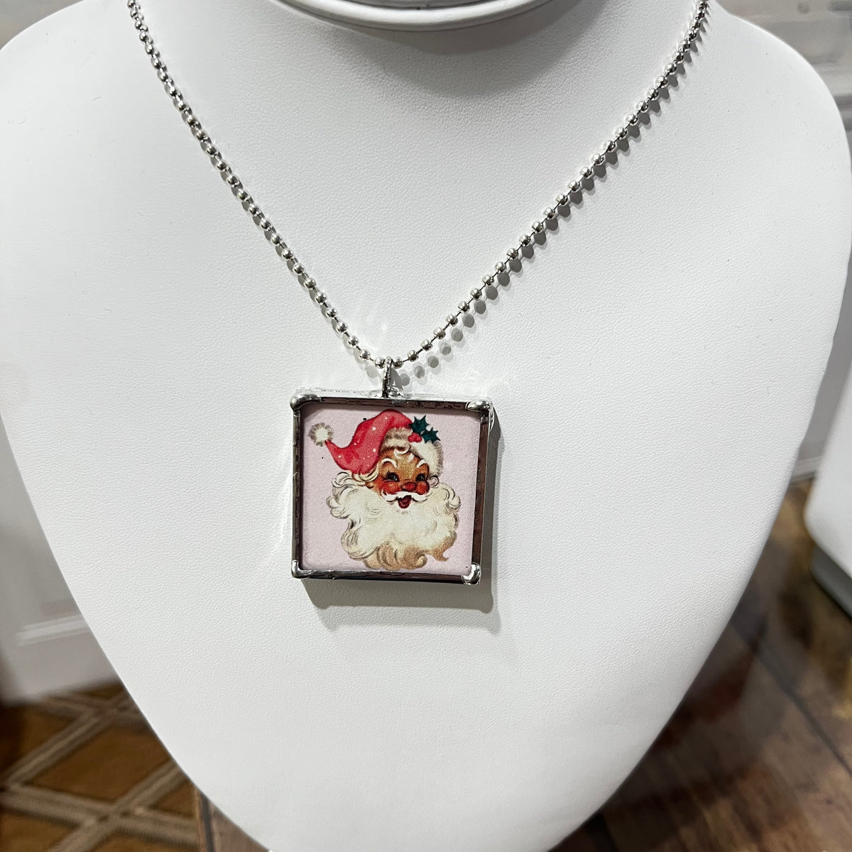 Santa Necklace -Handmade