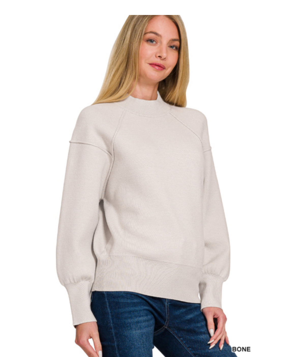 Lovely Lines Mock Neck Sweater