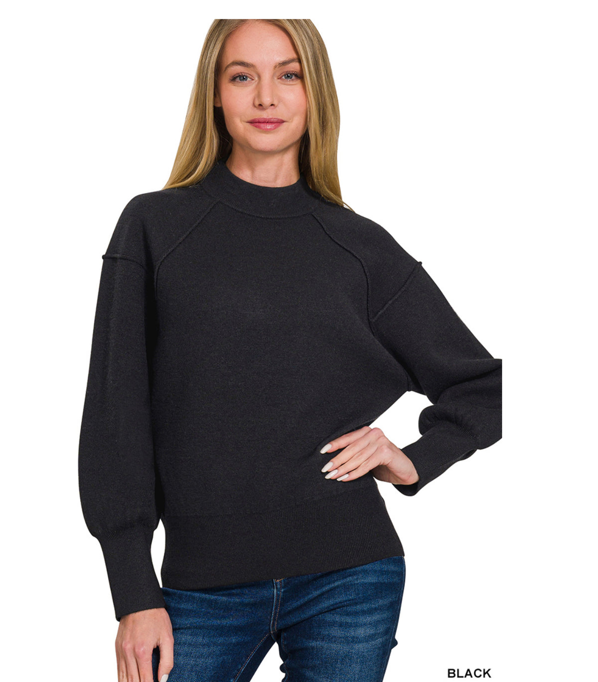 Lovely Lines Mock Neck Sweater