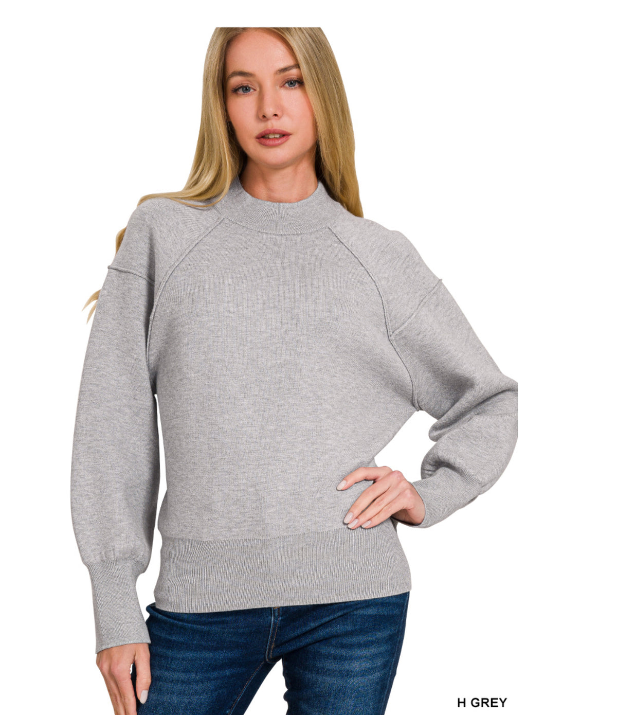Lovely Lines Mock Neck Sweater
