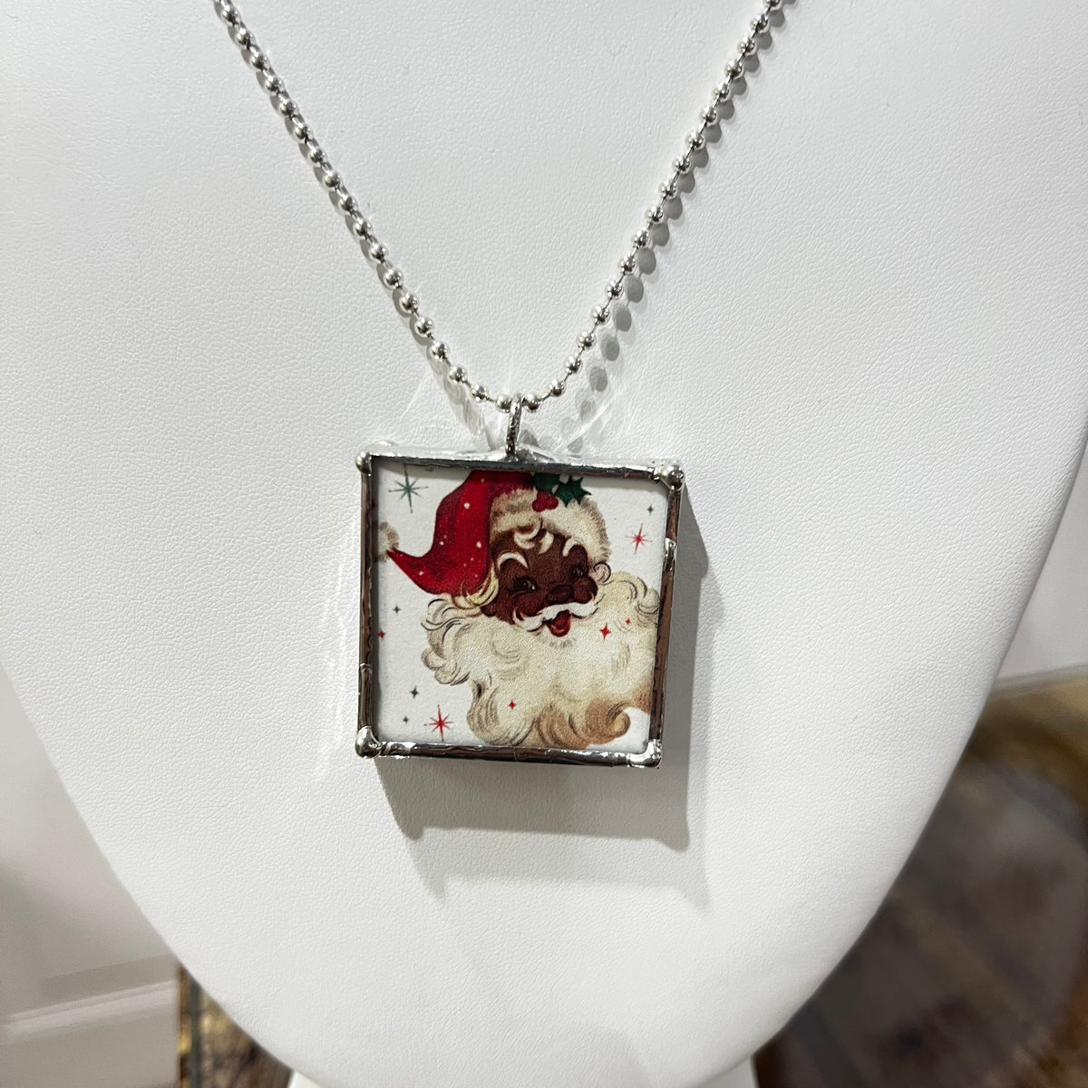 Santa Necklace -Handmade