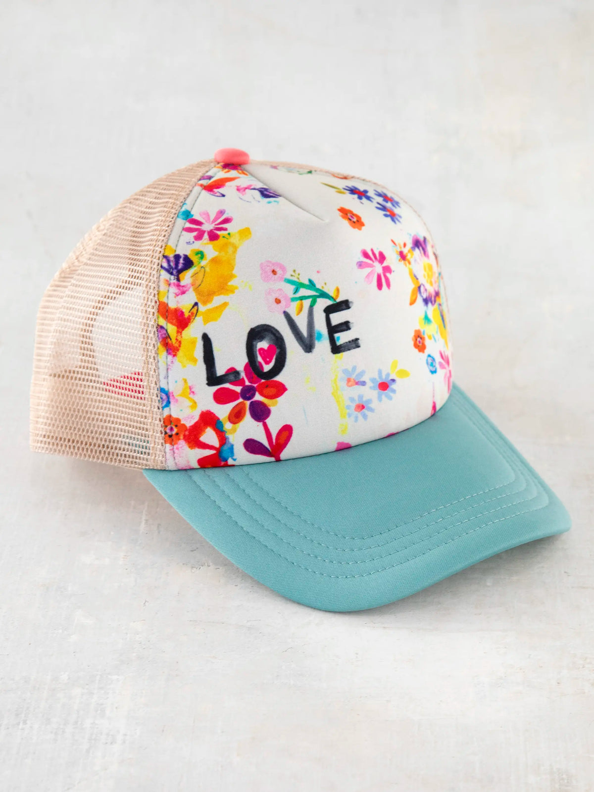 Adjustable Trucker Hat - Cream, Love
