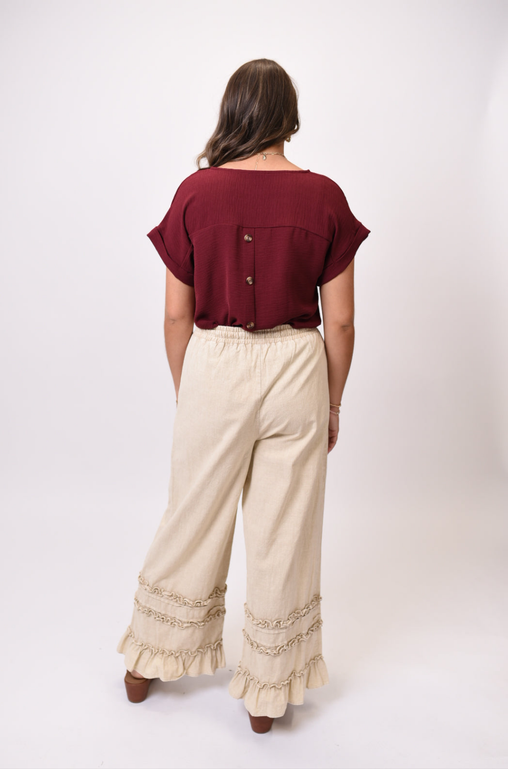 Frill Seeker Pants in Natural