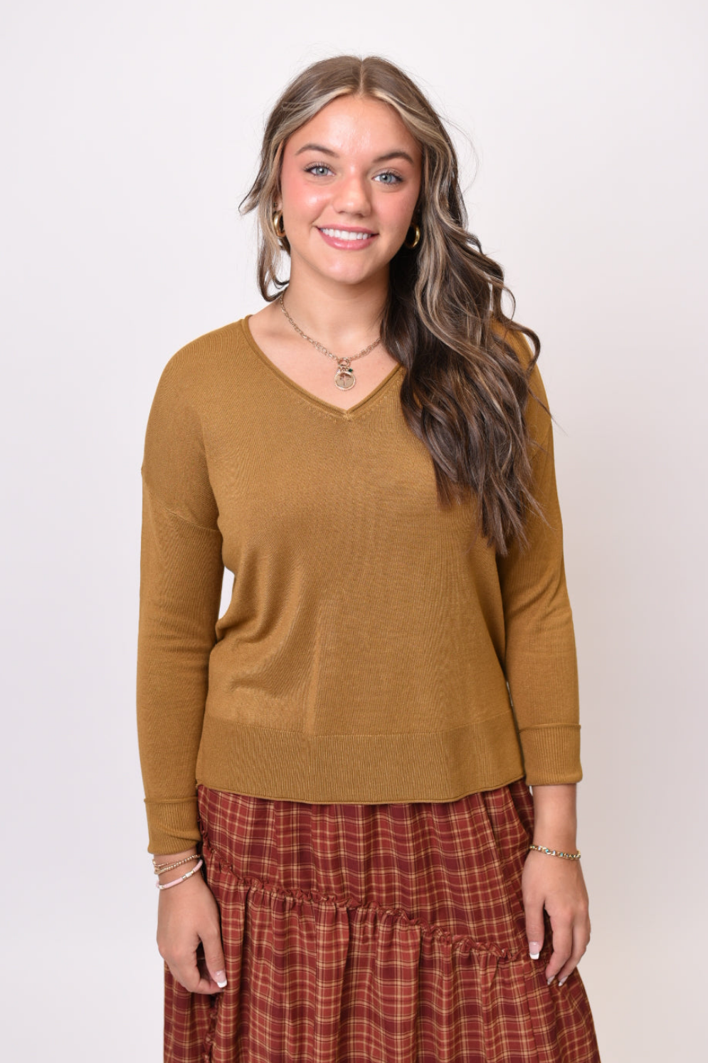 Midas Touch Long Sleeve Top in Gold