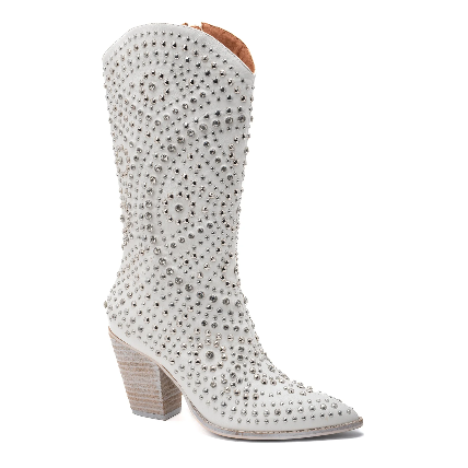 Boot Scootin Downtown Glam Rhinestone Boots in White