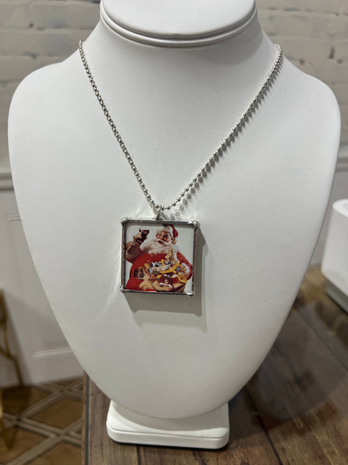 Santa Necklace -Handmade