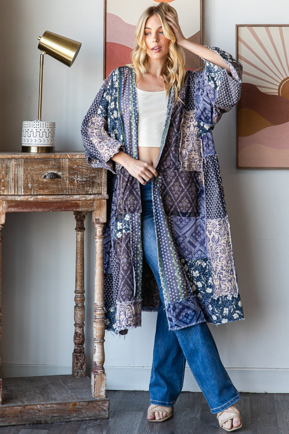 Oli &amp; Hali All Mixed Up Duster in Blue