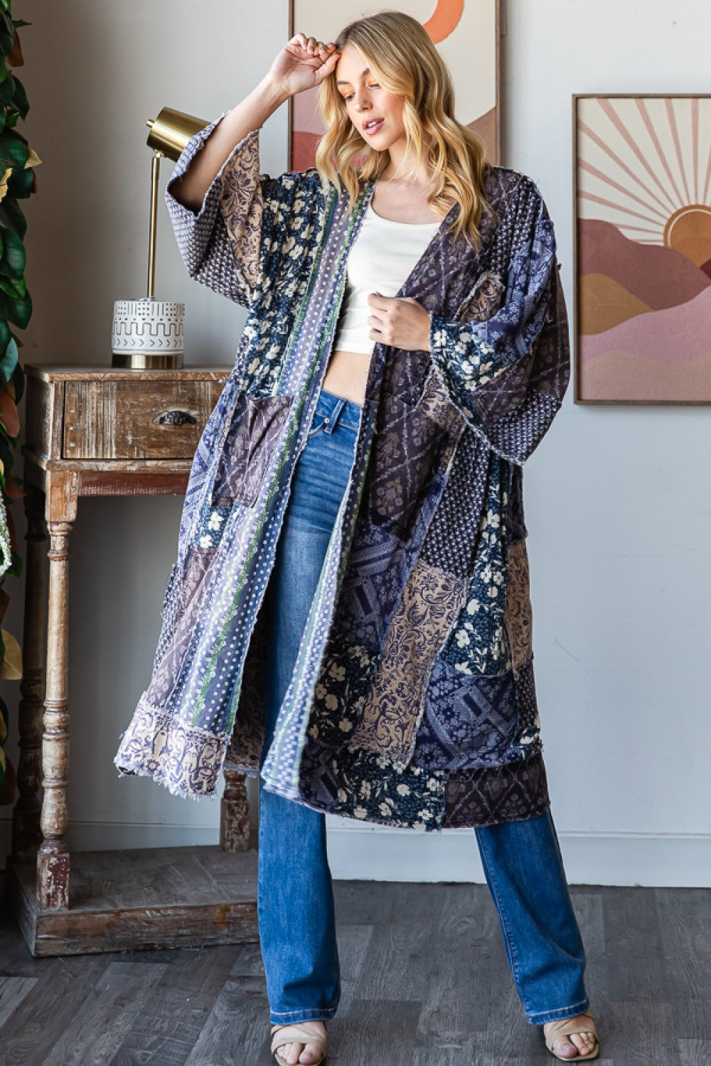 Oli &amp; Hali All Mixed Up Duster in Blue